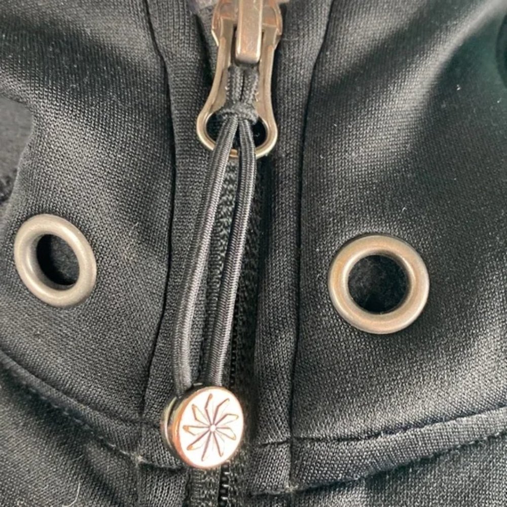 Athleta Basic Plain Black Full Zip Sweat Wick Act… - image 5